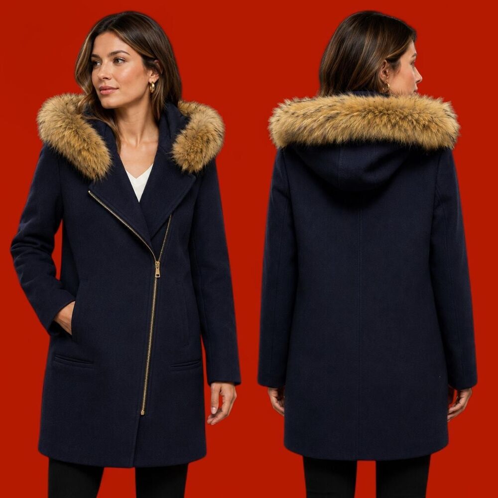 Sandro Women's Navy and Blue Coat